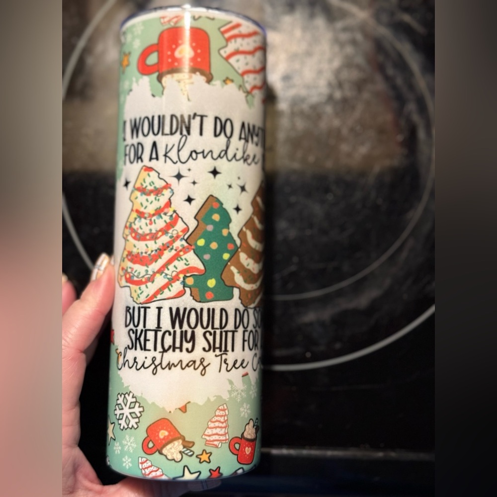 20 oz Christmas tree cake tumbler